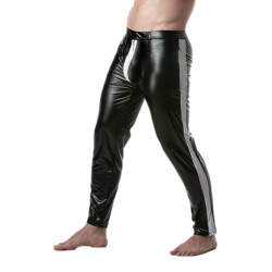 LEADER Pantalon avec Zip Brut Noir-Blanc